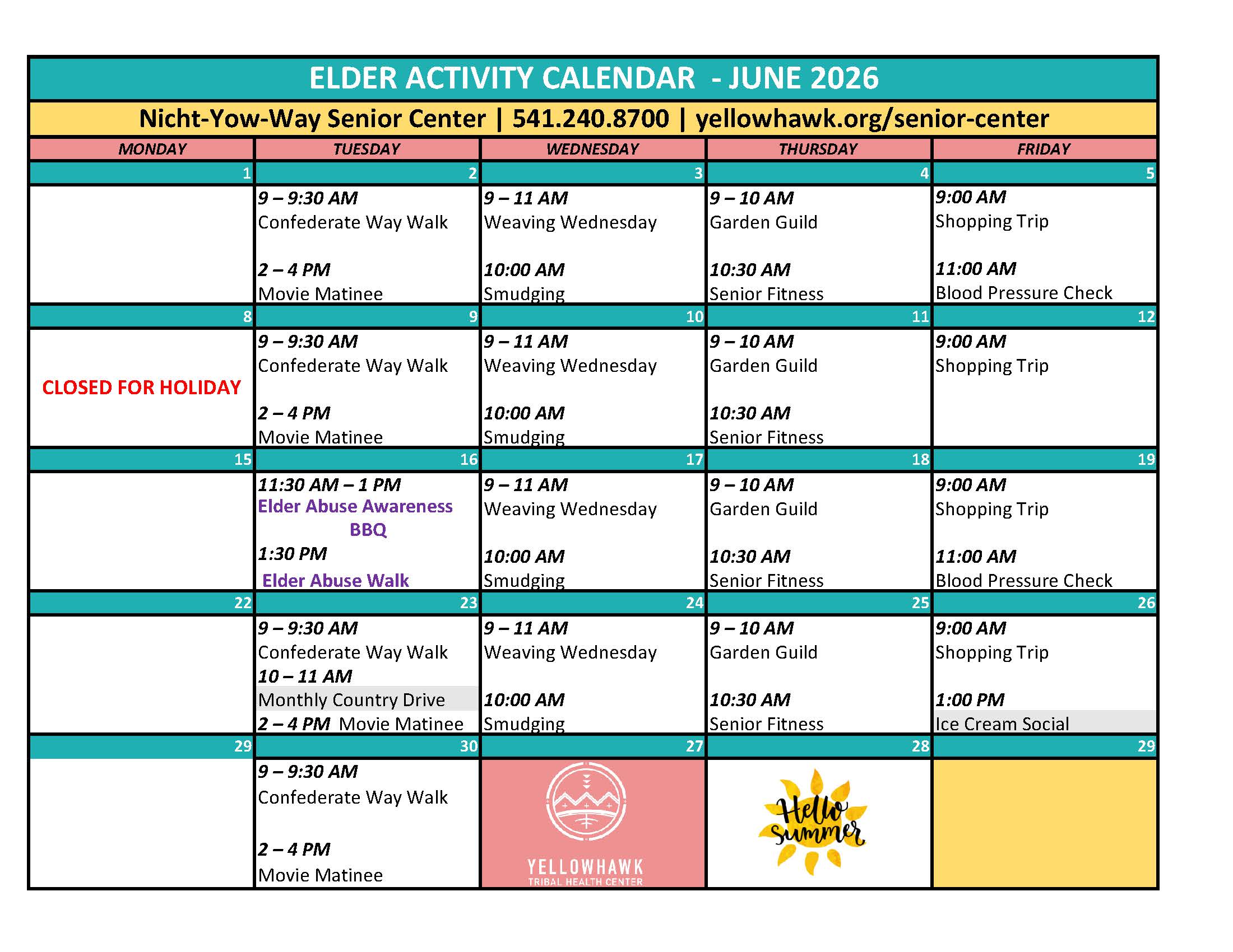 June 2026 Activities